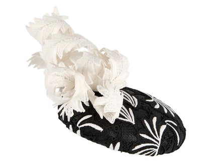 Black & cream lace pillbox fascinator by BELEIVERA