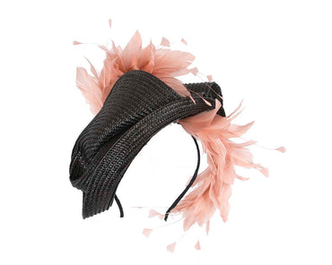 Bespoke black & dusty pink fascinator by BELEIVERA