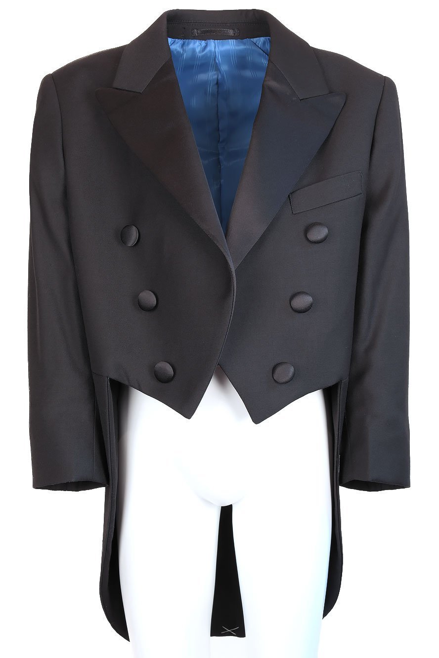 "Capri" Kids Black Tailcoat Tuxedo Jacket Peak (Separates)