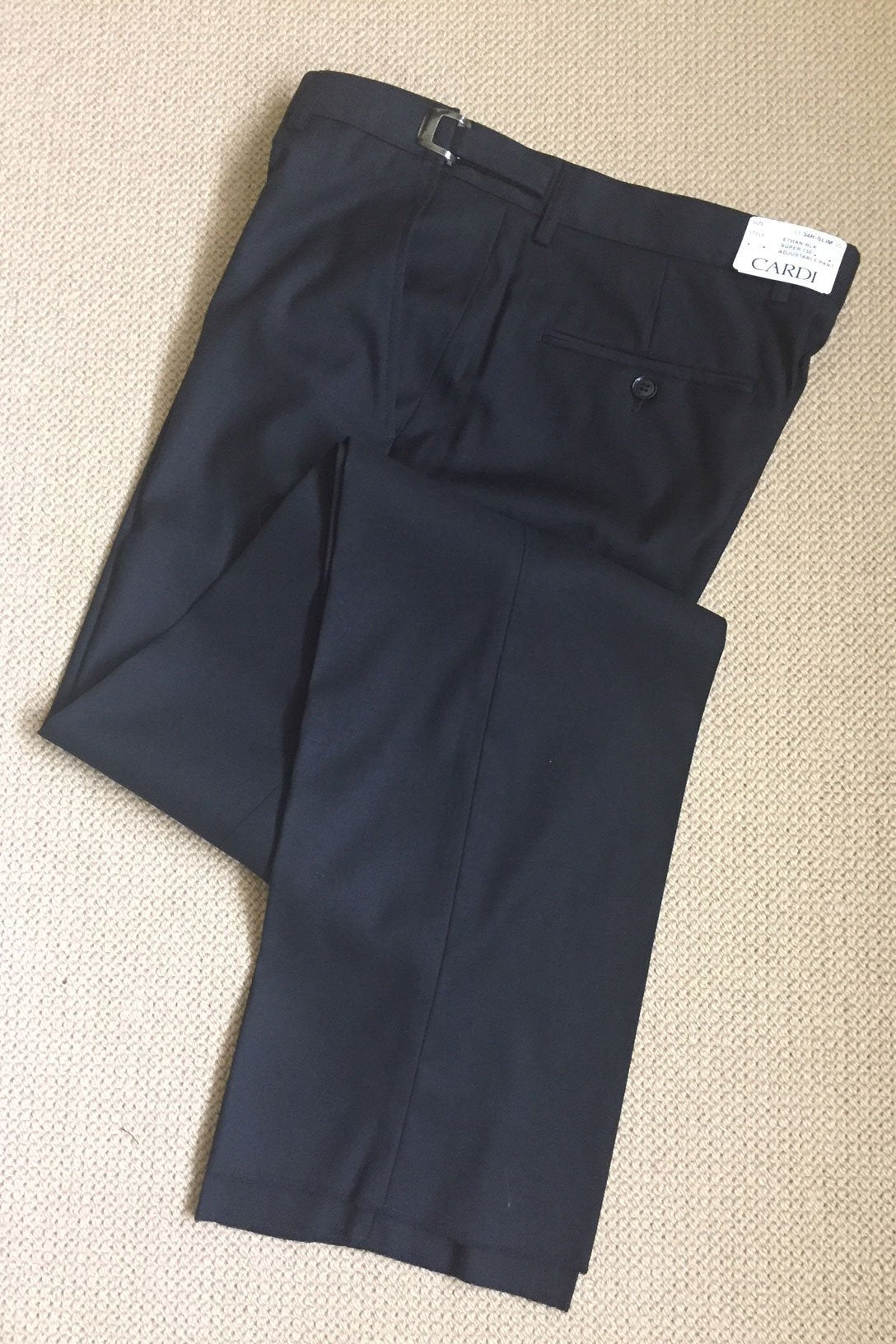 "Ethan" Black Super 150's Luxury Viscose Blend Suit Pants