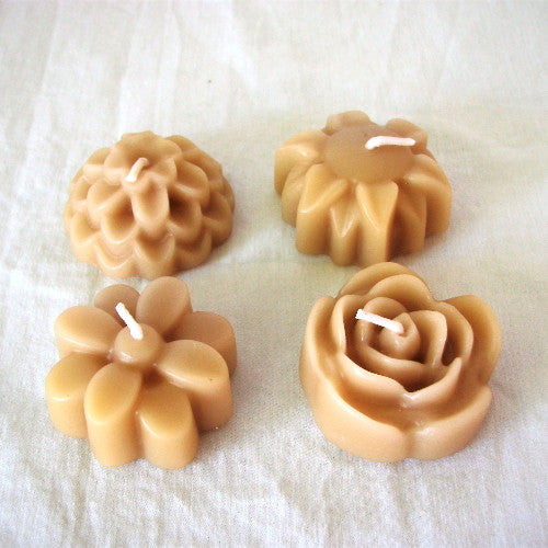 Beeswax Tealight Candles | Flowers | box of 4