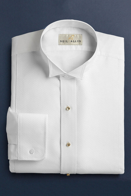 "Hudson" White Wingtip Tuxedo Shirt