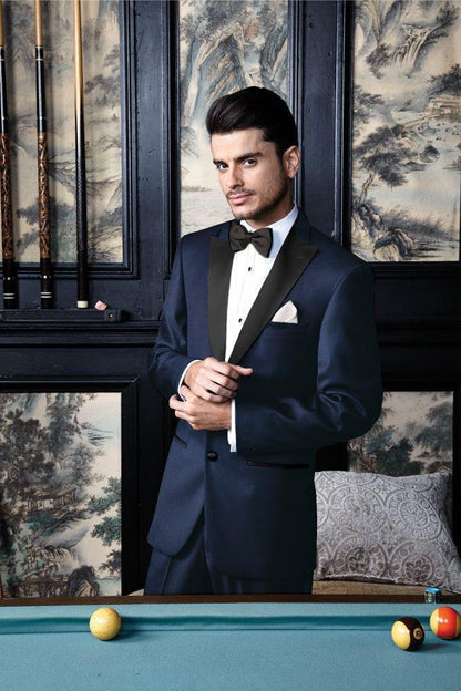 "Milan" Midnight Navy Tuxedo Jacket Peak (Separates)