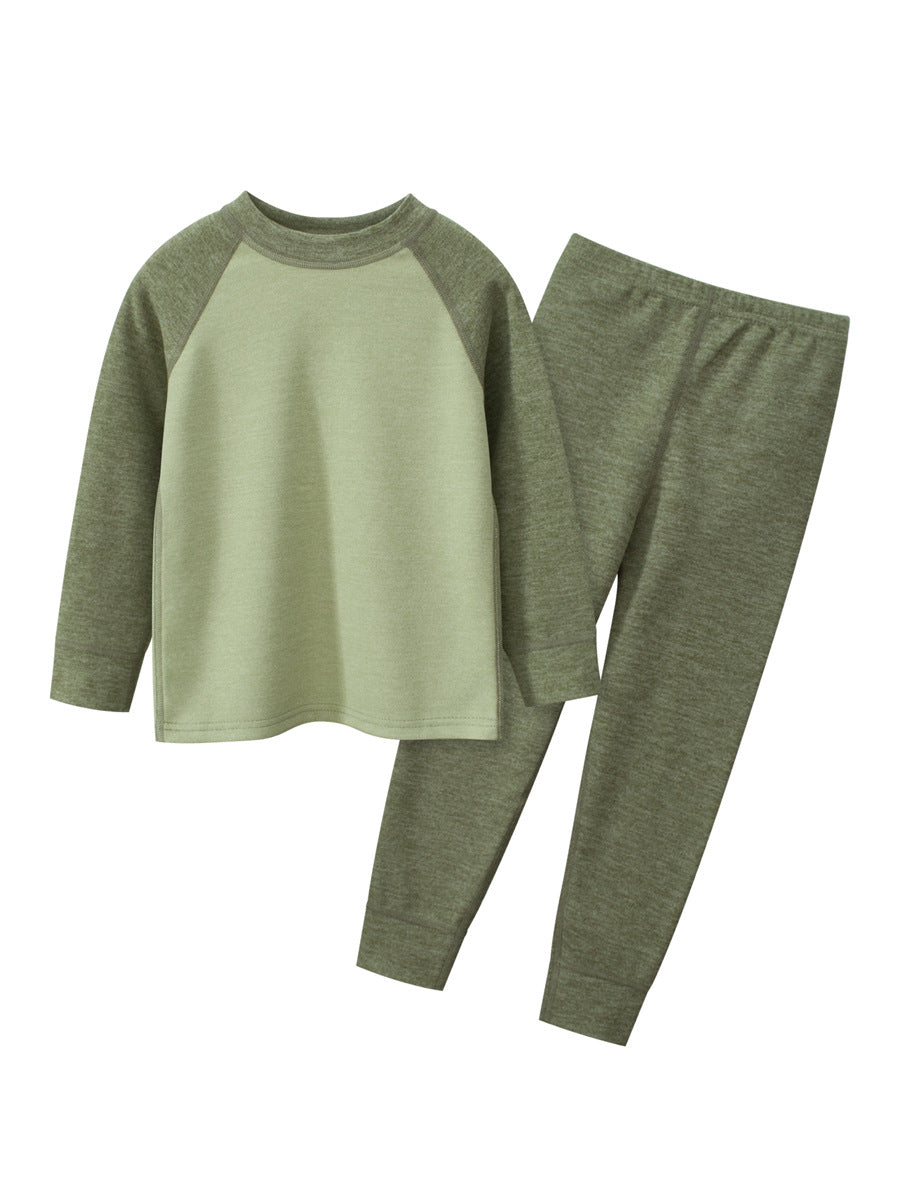 Arrival Autumn Kids Unisex Long Sleeves Simple Casual Top and Solid Color Long Trousers – Clothing Set