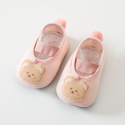 Baby Girl Cartoon Pattern Non-Slip Toddler Shoes With Tail Design Floor Socks