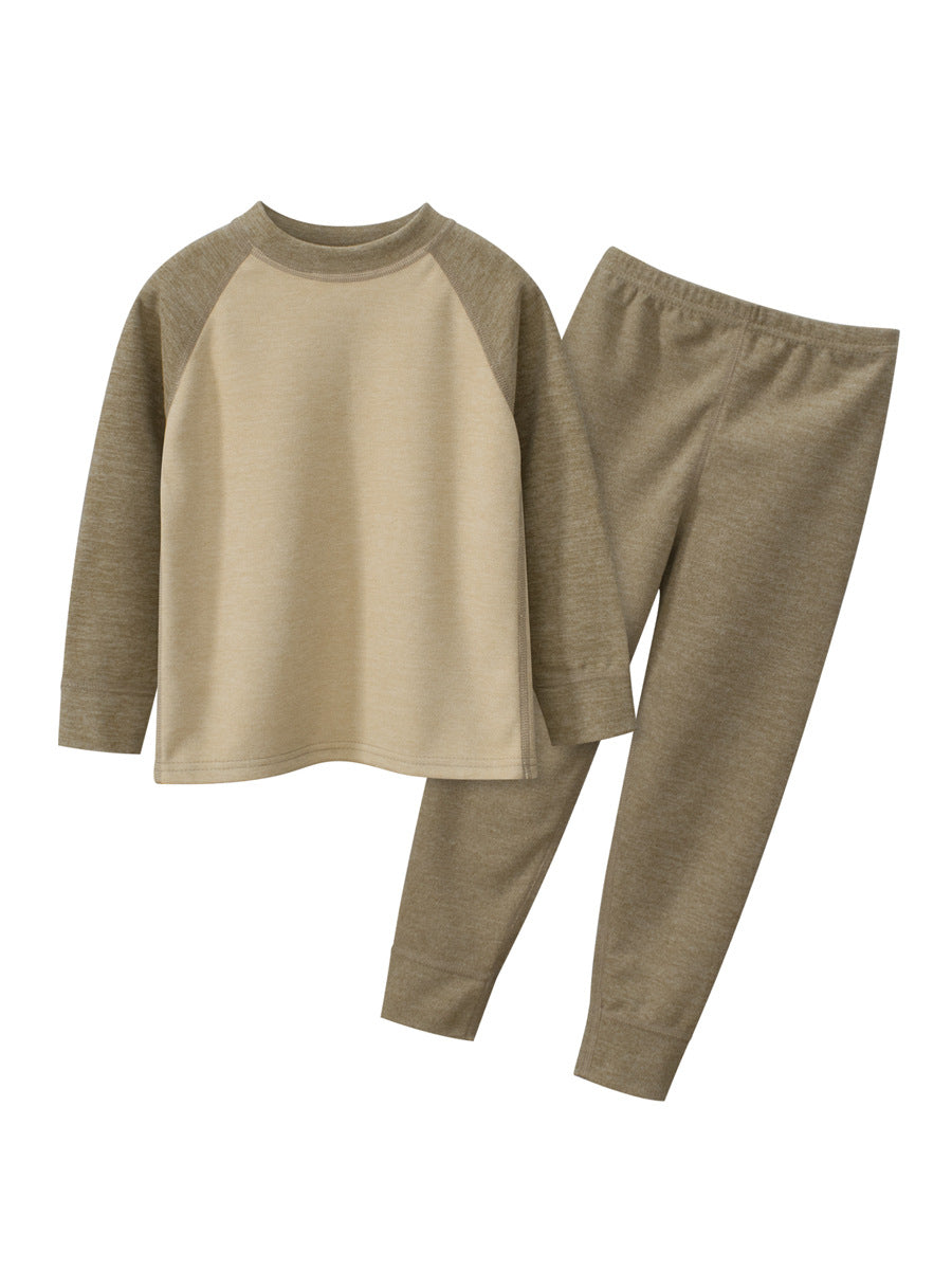 Arrival Autumn Kids Unisex Long Sleeves Simple Casual Top and Solid Color Long Trousers – Clothing Set