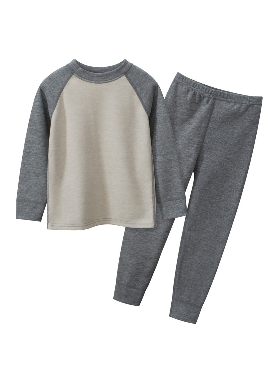 Arrival Autumn Kids Unisex Long Sleeves Simple Casual Top and Solid Color Long Trousers – Clothing Set